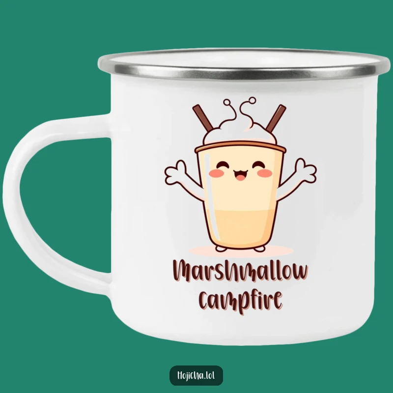 Funny Hojicha Hug Camping Mug: Warm Up Your Adventures