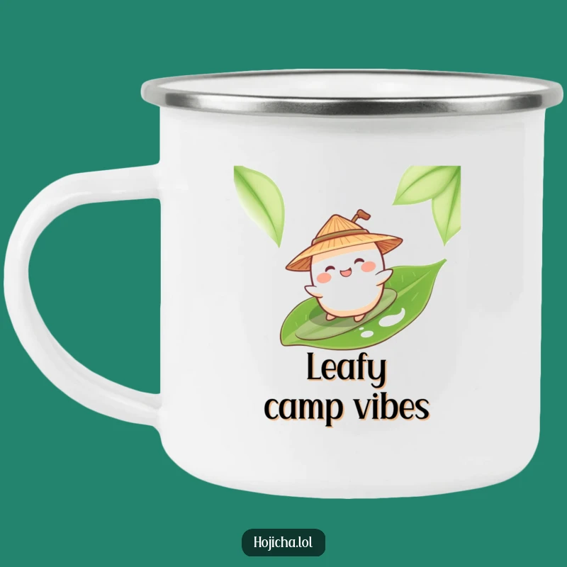 Funny Mochi Surfing Tea Leaf Camping Mug: Tropical Sips On Adventure
