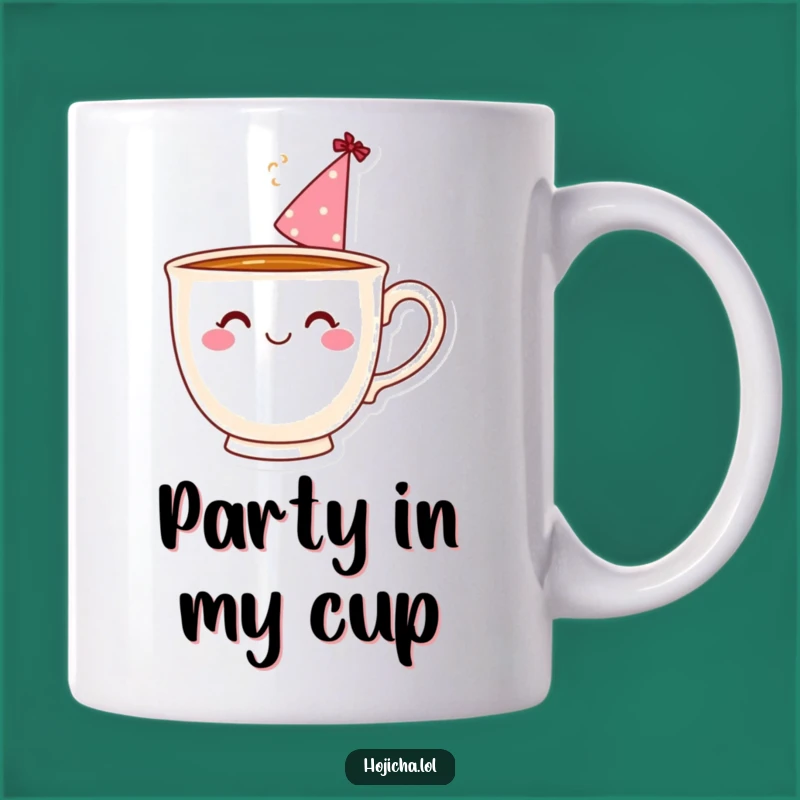 Funny Teacup Party Hat Mug: Cheerful Brews & Hilarious Morning Celebrations