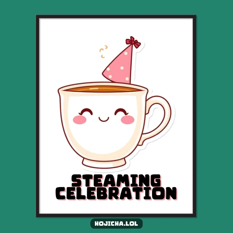 Funny Teacup Party Hat Digital Art: Instant Festive Decor For Happy Spaces