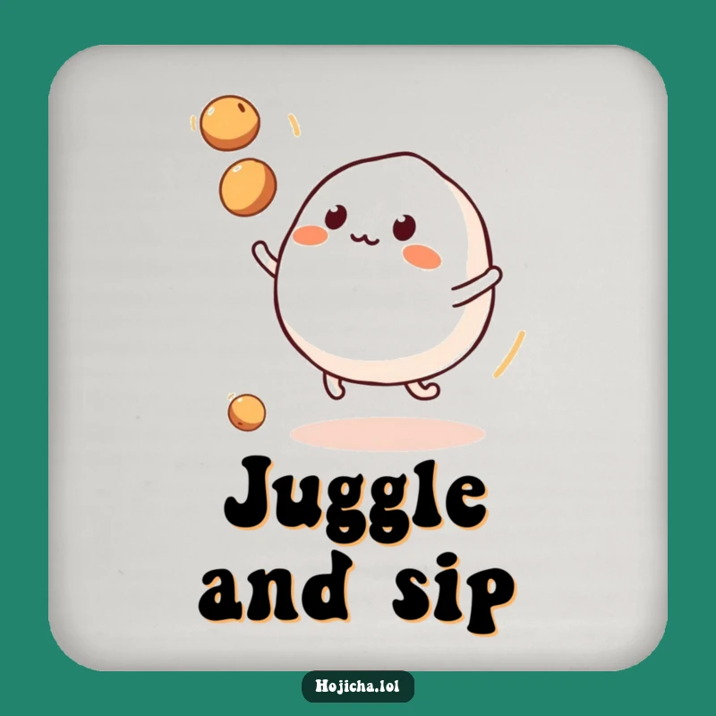 Funny Mochi Juggling Soybeans Coaster: Protect Surfaces With Playful Art