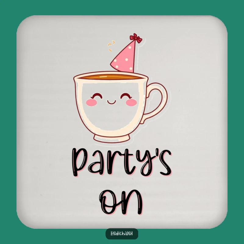 Funny Teacup Party Hat Coaster: Protect Surfaces With Festive Flair