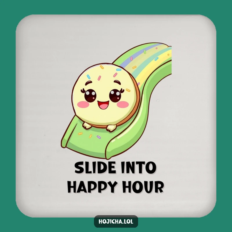 Funny Matcha Cookie Slide Coaster: Protect Surfaces With Sweet Flair