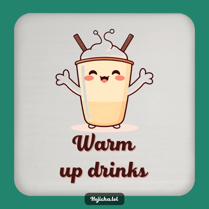 Funny Hojicha Hug Coaster: Protect Surfaces with Sweet Style