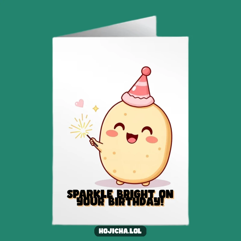Free Printable Hojicha Cookie Birthday Card: Sparkly Fun Downloadable Gift
