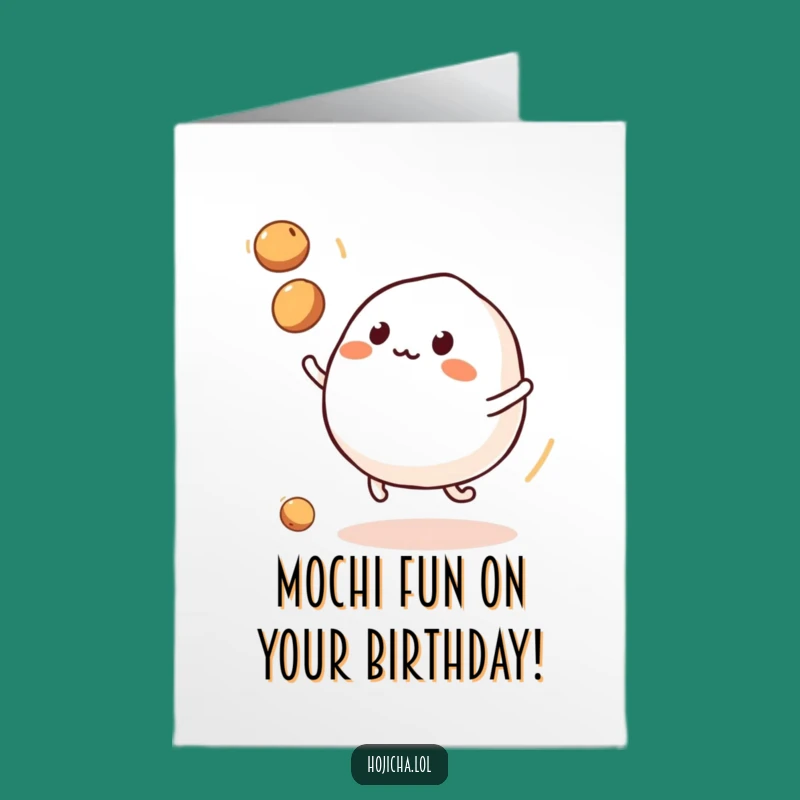 Free Printable Juggling Mochi Birthday Card: Funny Downloadable Gift for a Bouncy Celebration