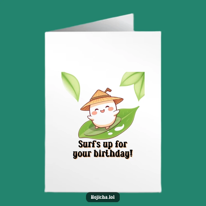 Free Printable Surfing Mochi Birthday Card: Funny Downloadable Gift for a Rad Celebration