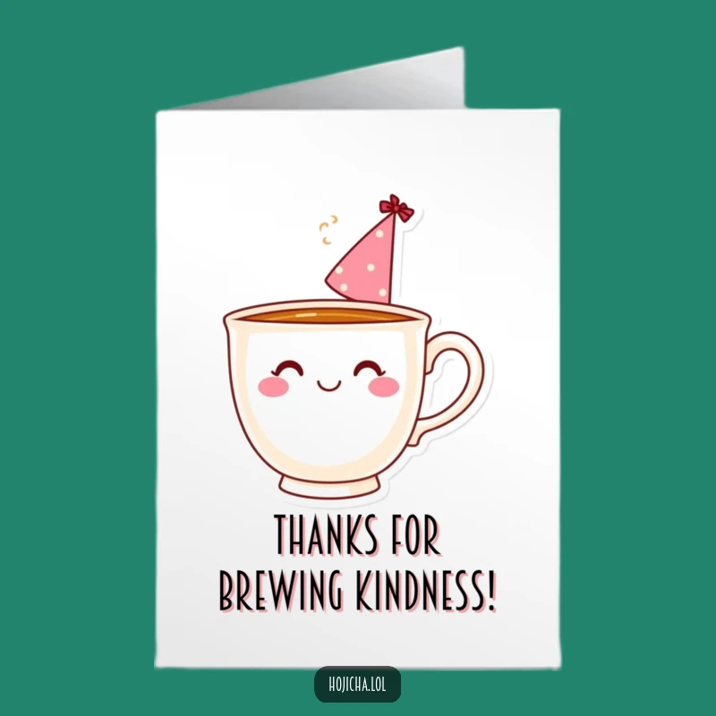 Free Printable Teacup Party Hat Thank You Card: Funny Downloadable Gift for Warm Thanks