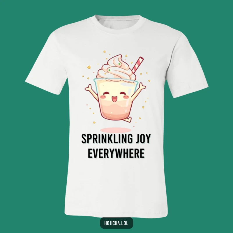 Funny Hojicha Parfait Jump T-Shirt, Playful Humorous Gift for Dessert Enthusiasts