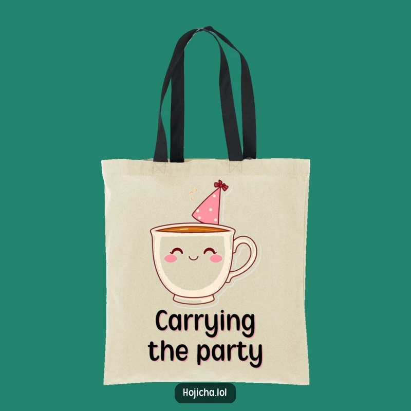 Funny Teacup Party Hat Tote Bag: Carry Your Cheer For All To See